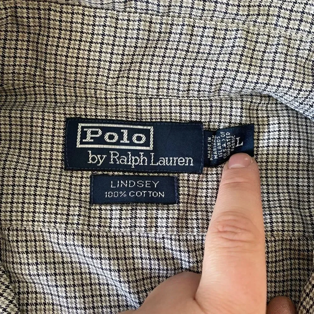 Polo Ralph Lauren Men Plaid  Cotton Shirt Size L